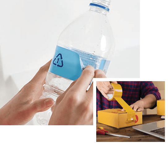 Pressure-sensitive label application materials